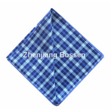 OEM Produce Blue Checked Printed Cotton Men′s Suit Handkerchief